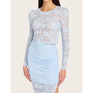NEW GENERATION LOVE safia lace top in powder blue